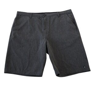 Micros Mens Hybrid Walk Shorts Charcoal Grey Heathered Flat Front Sz 38